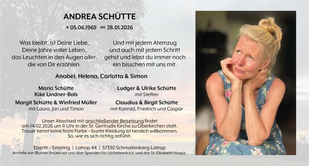 Traueranzeige Schütte